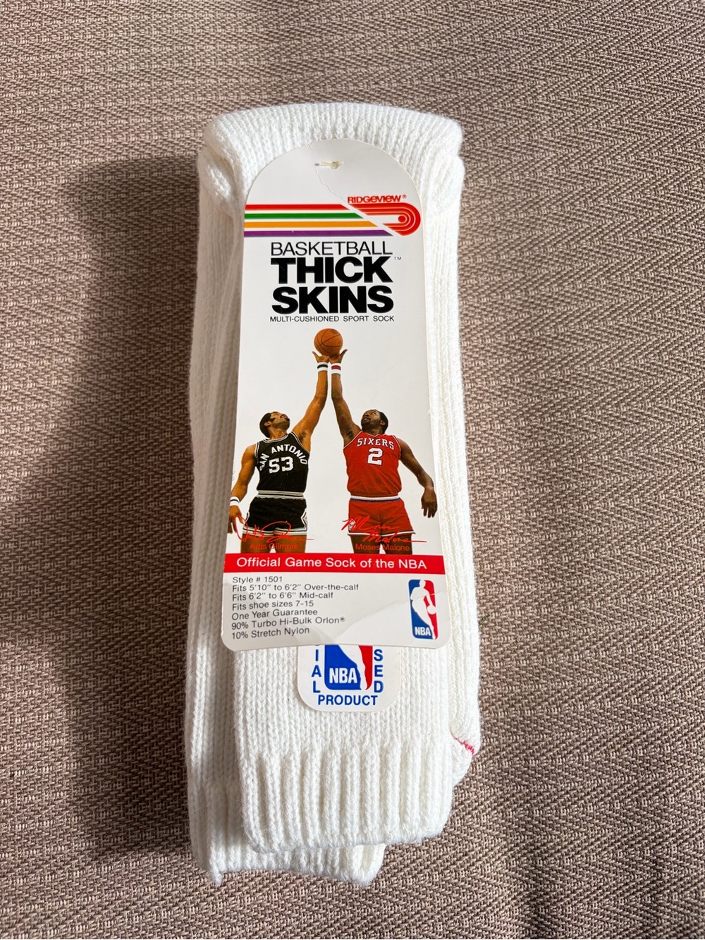 VTG 1980s NBA Thick Skins Socks Ridgeview Deadstock New Moses Malone Gilmore
